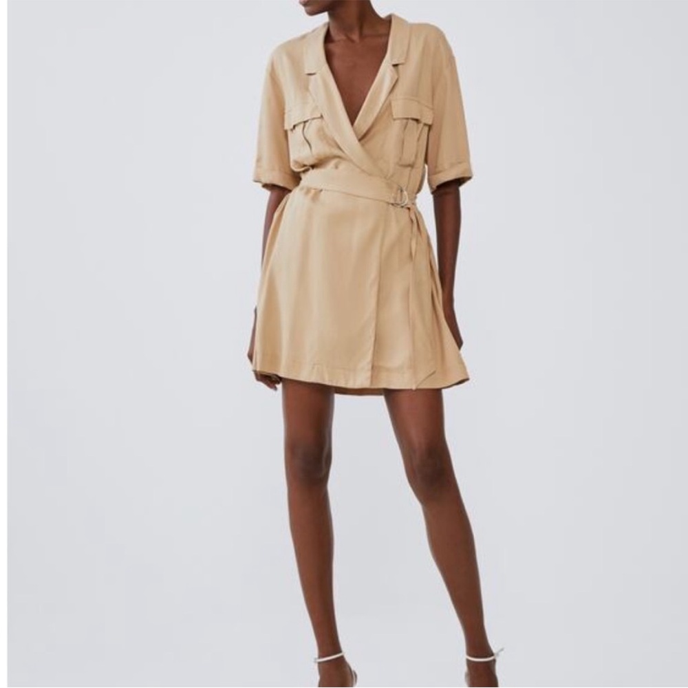 Zara Double Breasted Cargo Dress SZ L